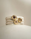 Champagne diamond mixed metal stacking rings by Natalie Vernazza elegant jewellery