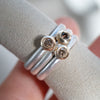Cognac diamond stacking rings by Natalie Vernazza elegant jewellery