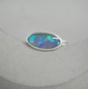 Oval Lightning Ridge Opal Silver Ring