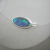 Oval Lightning Ridge Opal Silver Ring