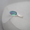 Oval Lightning Ridge Opal Silver Ring