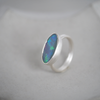 Oval Lightning Ridge Opal Silver Ring