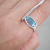 Oval Lightning Ridge Opal Silver Ring