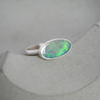 East West Oval Opal Silver Ring