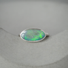 East West Oval Opal Silver Ring