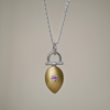 Pink spinel keum boo pendant front view