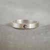 Purple Spinel star set argentium silver ring. Contemporary jewellery.