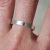 Purple Spinel star set argentium silver ring. Contemporary jewellery.