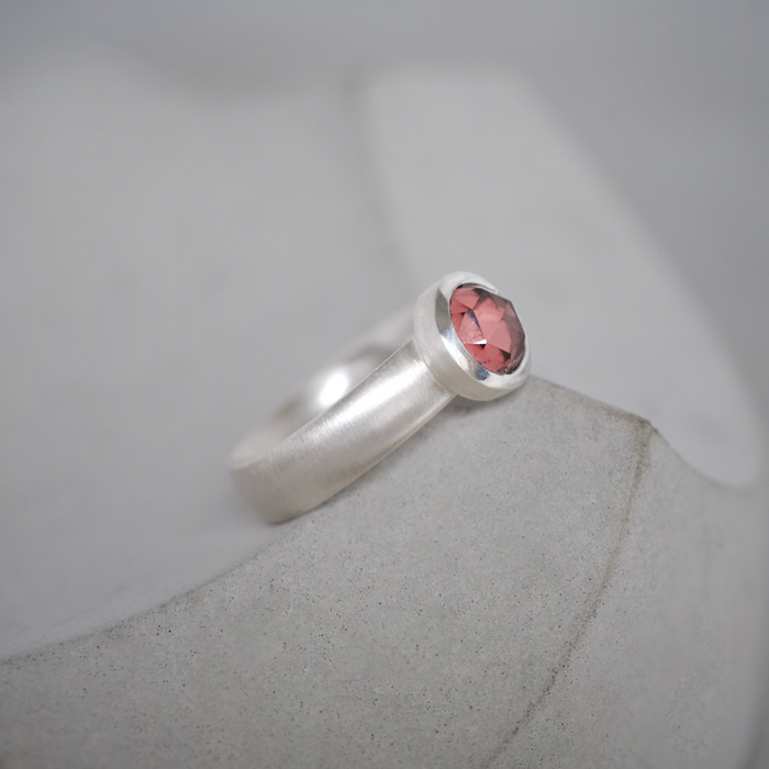 Rose Cut Garnet Court Ring