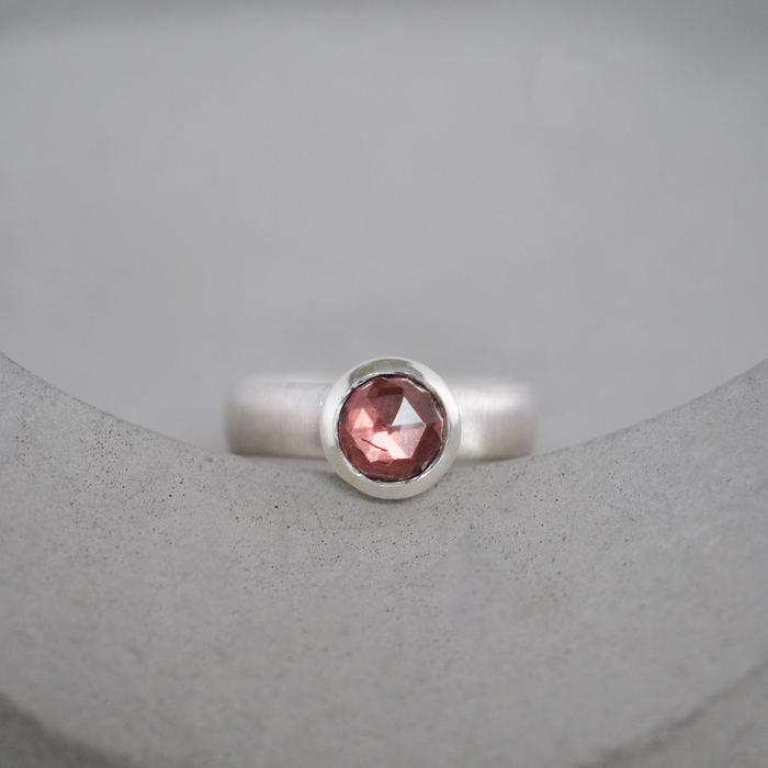 Rose Cut Garnet Court Ring