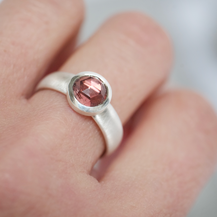 Rose Cut Garnet Court Ring