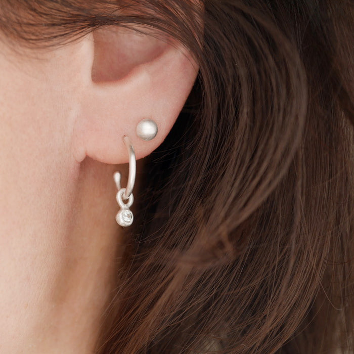 Tailored Hoops with Sapphire Drops