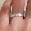 White moissanite star set argentium silver ring