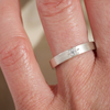 White moissanite star set argentium silver ring