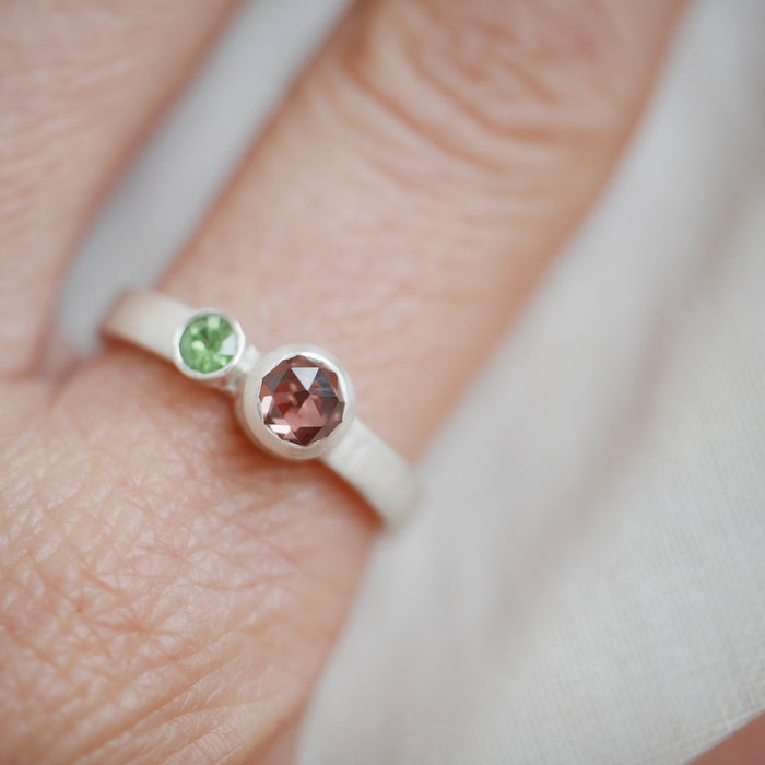 Garnet and Zircon Ring