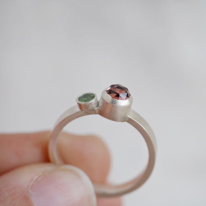 Garnet and Zircon Ring